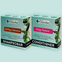 Shampoobar Soothing Calendula & Conditioner bar - voor vet en fijn haar - Elicious