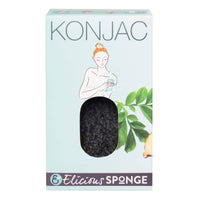 Natuurlijke Konjac dikke badspons Charcoal - vette (onzuivere) huid-Elicious