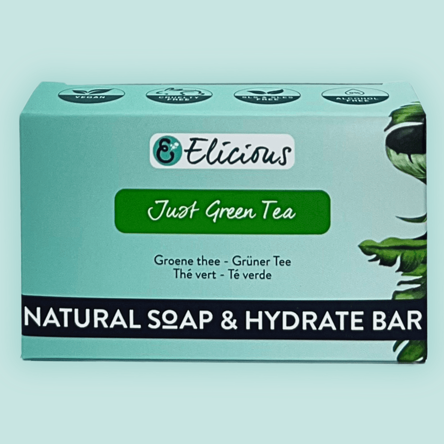 Handgemaakte natuurlijke zeep Just Green Tea 100g - Elicious