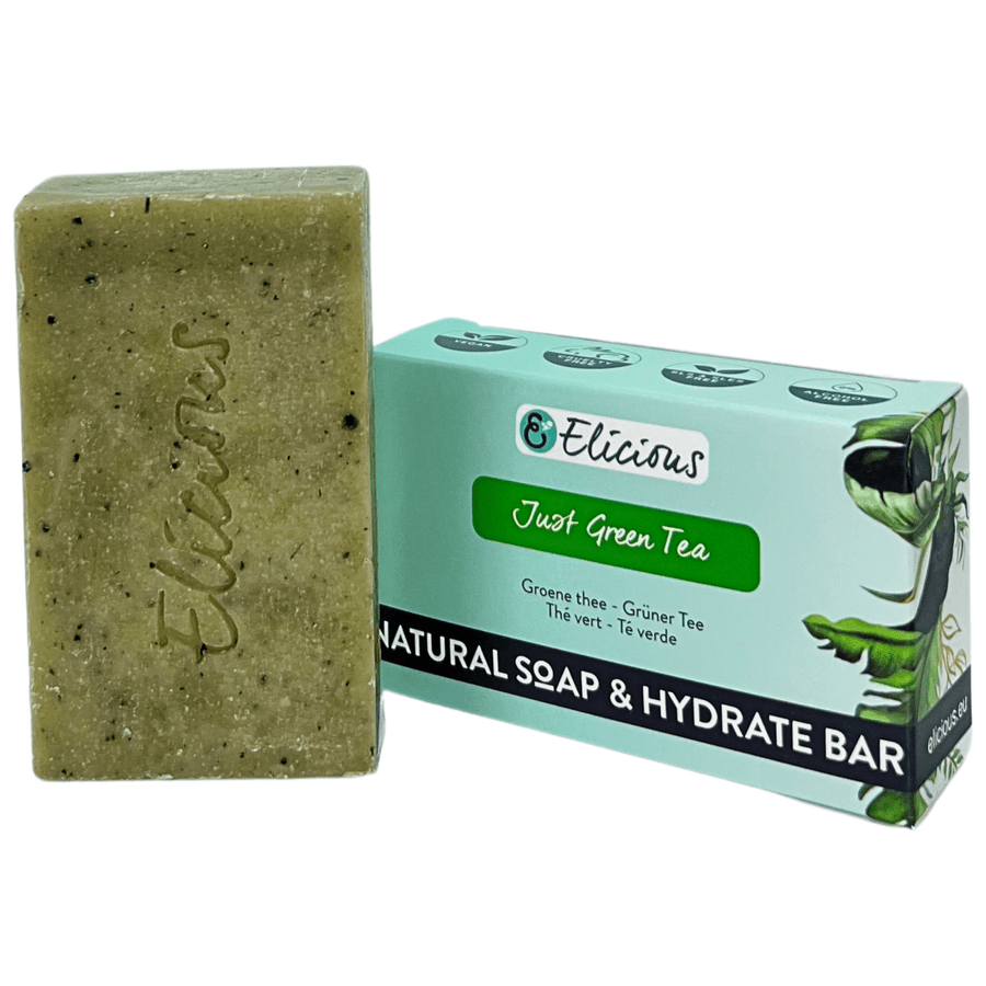 Handgemaakte natuurlijke zeep Just Green Tea 100g - Elicious