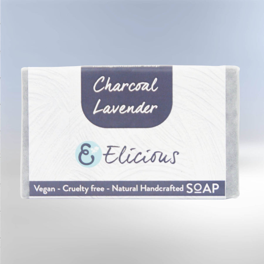 Handgemaakte natuurlijke zeep Charcoal Lavender 100g -Elicious