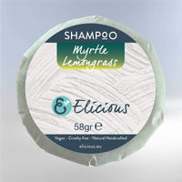 Natuurlijke shampoobar Myrtle Lemongrass 58g - Normaal tot vet haar -Elicious