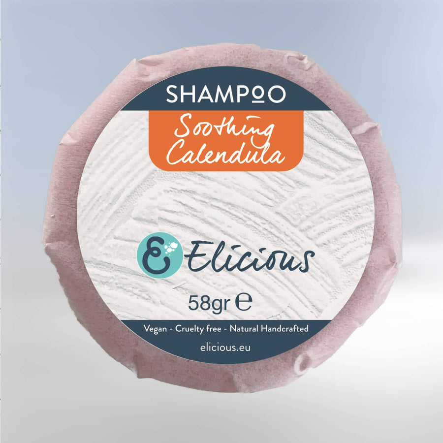 Natuurlijke shampoobar Soothing Calendula 58g - Vet en fijn haar -Elicious